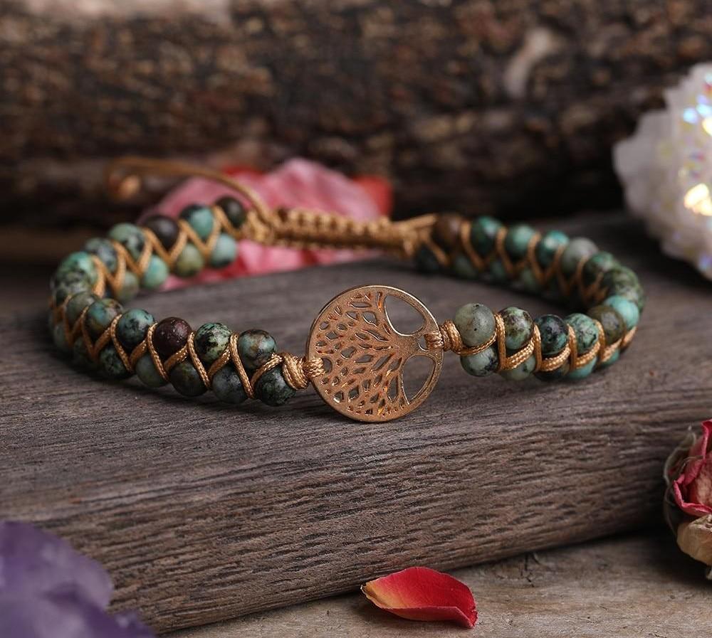 4mm Beads Handmade Bracelet Tree of Life Charm Bracelets African