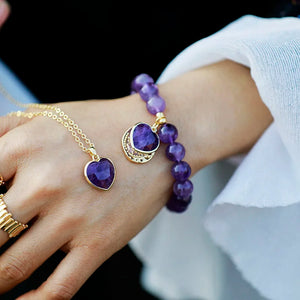 Beat Love Jewels®  - Bracelet with amethyst, black onyx and jasper pearls for woman