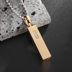 Lifeblood Jewels - Stainless Steel Classic Geometric Polygonal Black Square Natural Stone Necklace Pendant for Men. Also suitable for women.