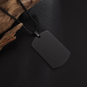 Lifeblood Jewels - Stainless Steel Classic Geometric Polygonal Black Square Natural Stone Necklace Pendant for Men. Also suitable for women.