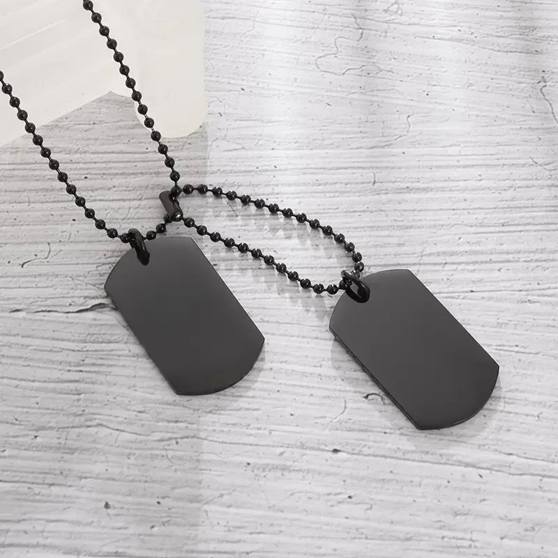 Lifeblood Jewels - Stainless Steel Classic Geometric Polygonal Black Square Natural Stone Necklace Pendant for Men. Also suitable for women.